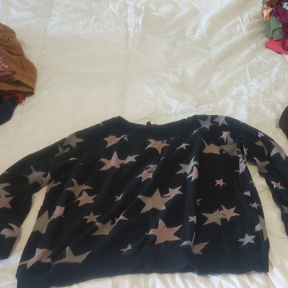 Torrid Black and Pink Star Sweater